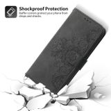 Peňaženkové kožené puzdro Flowers na Xiaomi 12 Pro - Čierna