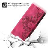 Peňaženkové kožené puzdro Flowers na Xiaomi 12 Pro - Vínovo červená