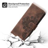 Peňaženkové kožené puzdro Flowers na Xiaomi 12 Pro - Hnedá