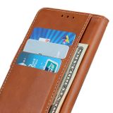 Peňaženkové kožené puzdro S-TYPE na Samsung Galaxy S23 Plus 5G – Hnedá
