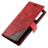 Peňaženkové kožené puzdro SPLICING na Samsung Galaxy A23 5G - Červená