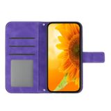 Peňaženkové kožené puzdro Sun Flower na Honor 70 - Tmavo fialová