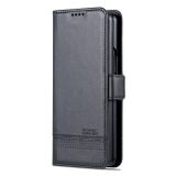 Peňaženkové kožené puzdro AZNS Calf na Samsung Galaxy Z Fold4 - Čierna