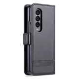 Peňaženkové kožené puzdro AZNS Calf na Samsung Galaxy Z Fold4 - Čierna