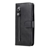 Peňaženkové kožené puzdro Zipper na Honor X8 5G/X6 - Čierna