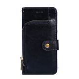 Peňaženkové kožené puzdro Zipper Bag na Honor X8 5G/X6 - Čierna