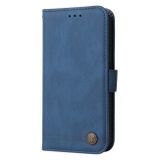 Peňaženkové kožené puzdro BUTTON na Samsung Galaxy S23 Ultra 5G – Modrá