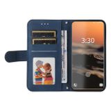 Peňaženkové kožené puzdro BUTTON na Samsung Galaxy S23 Ultra 5G – Modrá