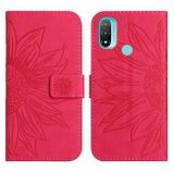 Peňaženkové kožené puzdro Skin Feel Sun Flower na Motorola Moto E20 / E30 / E40 - Rose Red