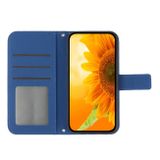 Peňaženkové kožené puzdro Sunflower Skin Feel na Moto E32 - Tmavo modrá