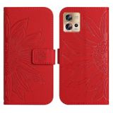 Peňaženkové kožené puzdro Sun Flower na Motorola Edge 30 Fusion - Červená