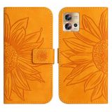 Peňaženkové kožené puzdro Sun Flower na Motorola Edge 30 Fusion - Žltá