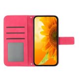 Peňaženkové kožené puzdro Sun Flower na Motorola Edge 30 Ultra - Ružovo červená