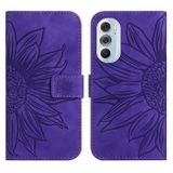 Peňaženkové kožené puzdro Sun Flower na Motorola Edge 30 Ultra - Tmavo fialová