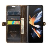 Peňaženkové kožené puzdro CaseMe Crazy Horse na Samsung Galaxy Z Fold4 - Kávová