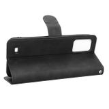 Peňaženkové kožené puzdro Magnetic Flip Leather na Moto E22 - Čierna