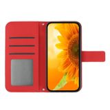 Peňaženkové kožené puzdro FLOWER na Xiaomi Redmi 10C – Červená