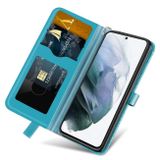 Peňaženkové kožené puzdro LIFE TREE na Samsung Galaxy S23 5G – Modrá