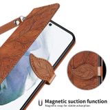 Peňaženkové kožené puzdro LIFE TREE na Samsung Galaxy S23 Ultra 5G – Hnedá