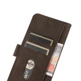 Peňaženkové kožené puzdro KHAZNEH Matte na Motorola Moto G72 - Hnedá