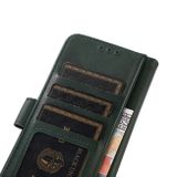 Peňaženkové kožené puzdro Cow Texture na Motorola Moto G72 - Zelená