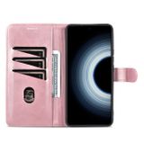 Peňaženkové kožené puzdro AZNS na Xiaomi 12T / 12T Pro – Ružovozlatá