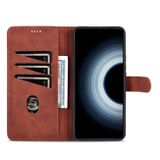 Peňaženkové kožené puzdro AZNS na Xiaomi 12T / 12T Pro – Hnedá