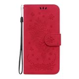 Peňaženkové kožené puzdro Butterfly Rose na Motorola Moto G72 - Červená