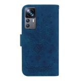 Peňaženkové kožené puzdro BUTTERFLY na Xiaomi 12T / 12T Pro – Modrá