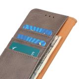 Peňaženkové kožené puzdro KHAZNEH Cowhide na Motorola Moto G72 - Khaki