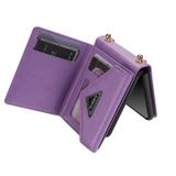 Peňaženkové kožené puzdro N.BEKUS Zipper na Samsung Galaxy Z Flip4 - Fialová