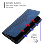 Peňaženkové kožené puzdro Diamond Patter Skin Feel na Moto E22 - Modrá