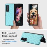 Peňaženkové kožené puzdro Rhombic na Samsung Galaxy Z Fold4 - Tyrkysová
