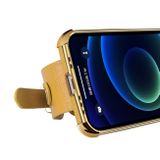 Peňaženkové kožené puzdro ELECTROPLATING na Samsung Galaxy S23 5G – Žltá