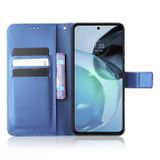 Peňaženkové kožené puzdro Diamond Texture na Motorola Moto G72 - Modrá
