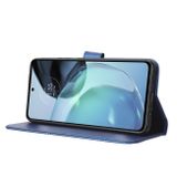 Peňaženkové kožené puzdro Diamond Texture na Motorola Moto G72 - Modrá