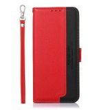 Peňaženkové kožené puzdro KHAZNEH Litchi na Xiaomi Redmi 12 - Červená