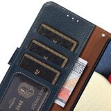 Peňaženkové kožené puzdro KHAZNEH Litchi na Xiaomi Redmi 12 - Modrá