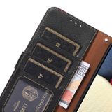 Peňaženkové kožené puzdro KHAZNEH Litchi na Xiaomi 13T / 13T Pro - Čierna