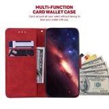 Peňaženkové kožené puzdro GEOMETRIC na Samsung Galaxy A34 5G – Červená