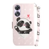 Peňaženkové 3D puzdro na Oppo A58 5G - Heart Panda