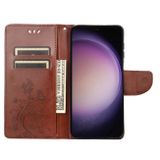 Peňaženkové kožené puzdro BUTTERFLY na Samsung Galaxy S23 5G – Hnedá