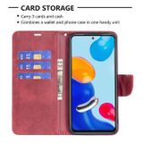 Peňaženkové kožené puzdro Lambskin na Xiaomi Redmi Note 12S - Červená