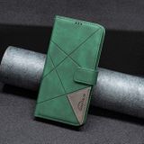 Peňaženkové kožené puzdro Buckle Rhombus na Xiaomi 13T / 13T Pro - Zelená