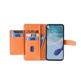 Peňaženkové kožené puzdro Cross-body Zipper na Moto G73 5G - Oranžová