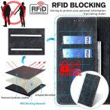 Peňaženkové kožené puzdro RFID Brush Texture na Moto G73 5G - Čierna