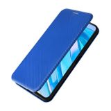 Peňaženkové Carbon Fibre puzdro na Honor X8a – Modrá