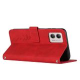 Peňaženkové kožené puzdro Heart Pattern na Motorola Moto G13 / G23 / G53 5G - Červená