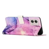 Peňaženkové kožené puzdro Painted Marble Pattern na Moto G73 5G - Fialová