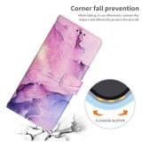 Peňaženkové kožené puzdro Painted Marble Pattern na Moto G73 5G - Fialová